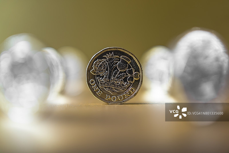 新的英国一英镑硬币图片素材