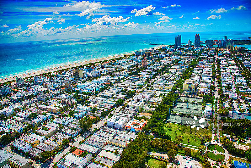 迈阿密海滩鸟瞰图图片素材