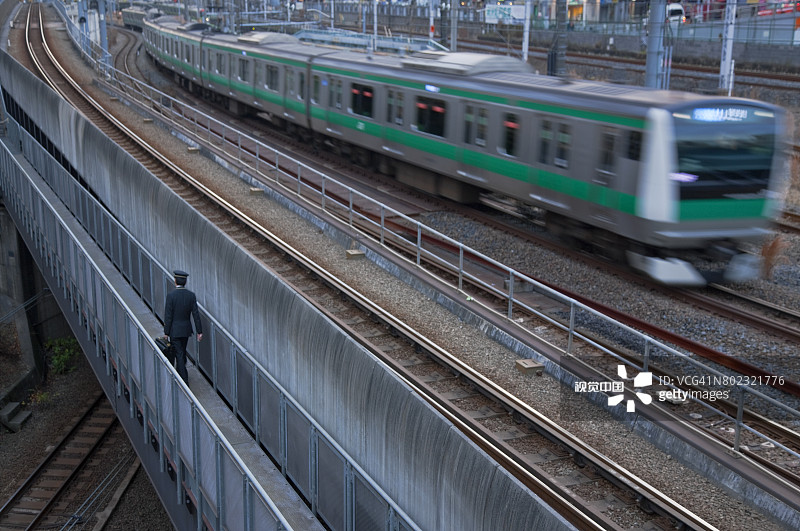 日本东京池袋站的列车工程师图片素材