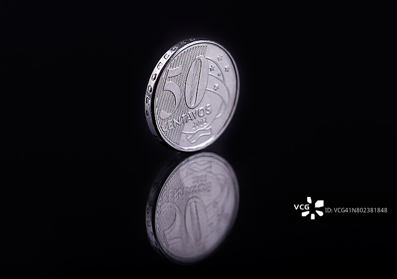 巴西50分硬币图片素材