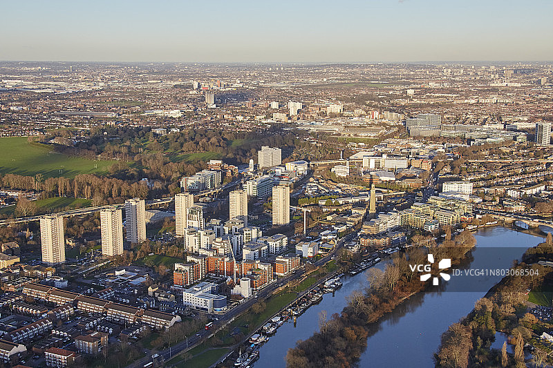 英国布伦特福德西北部航拍图片素材