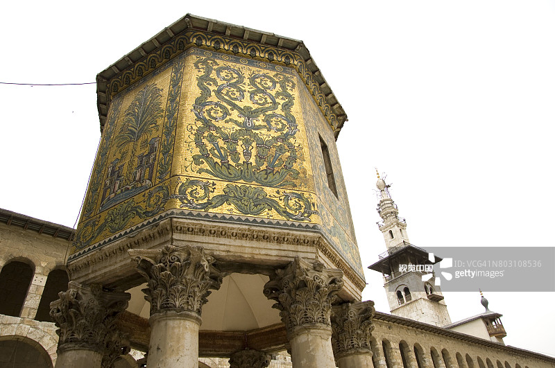 叙利亚大马士革的倭马亚清真寺外景图片素材