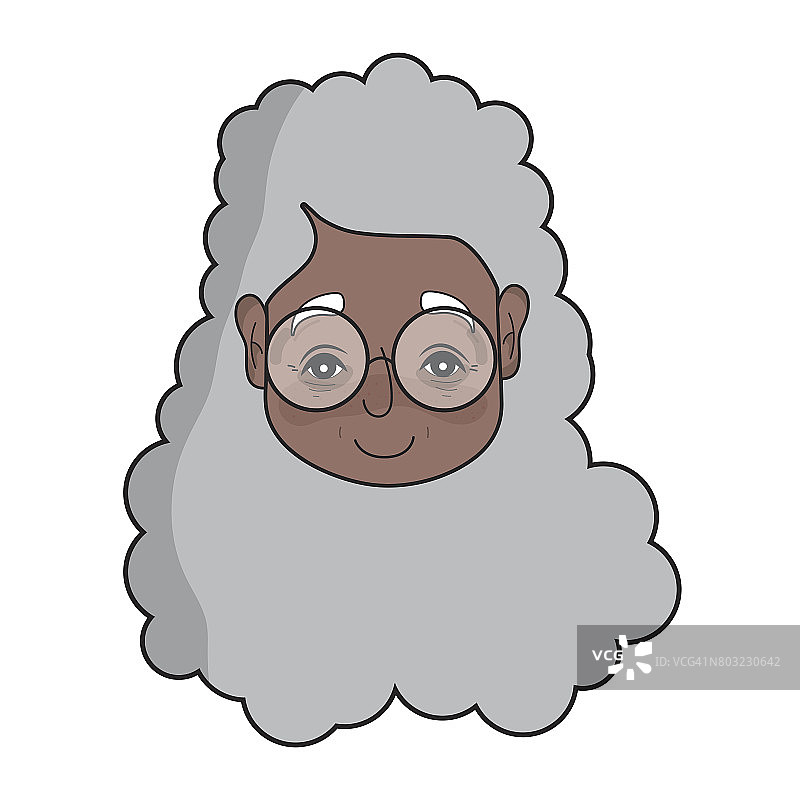 有着发型和眼镜的老妇人脸图片素材