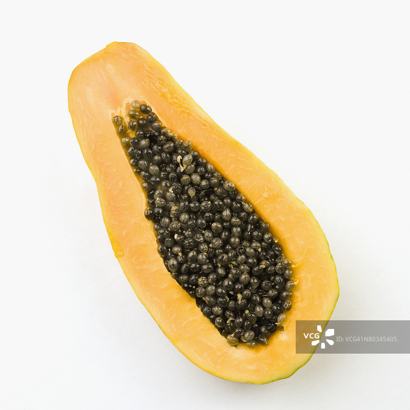 木瓜的横截面特写图片素材