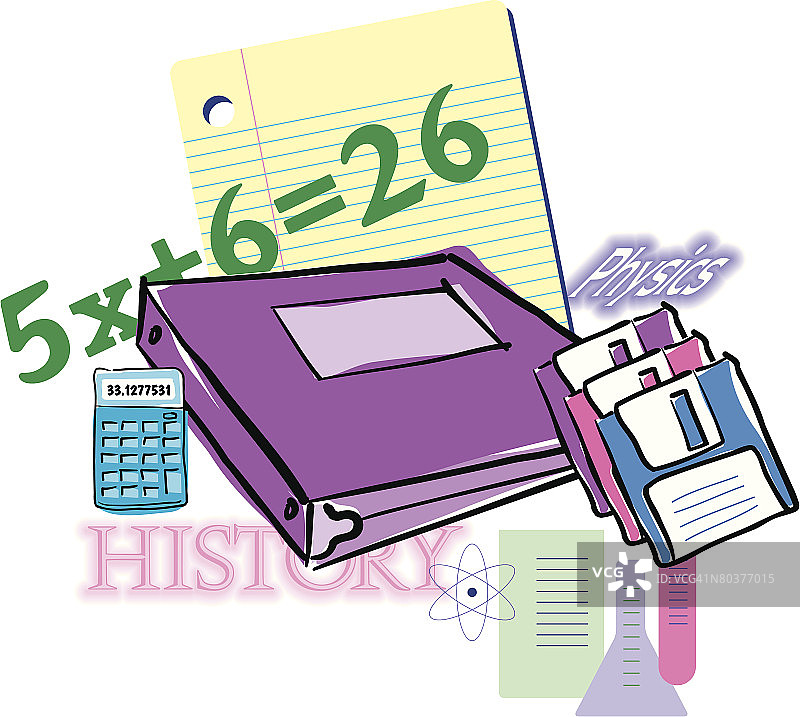 高中蒙太奇，历史，物理，分组元素，彩色图片素材