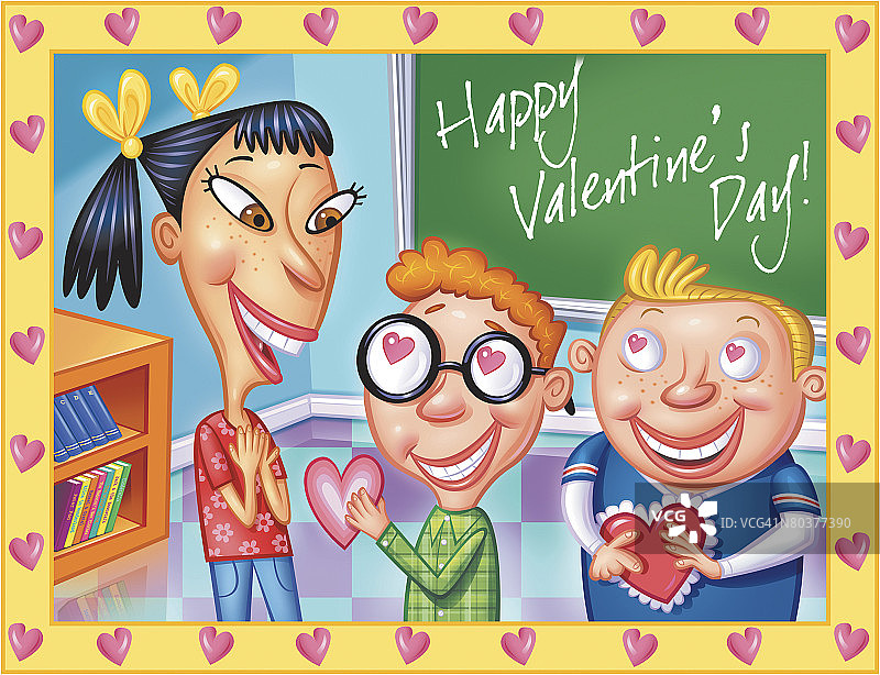 教室情人节礼物互换图片素材