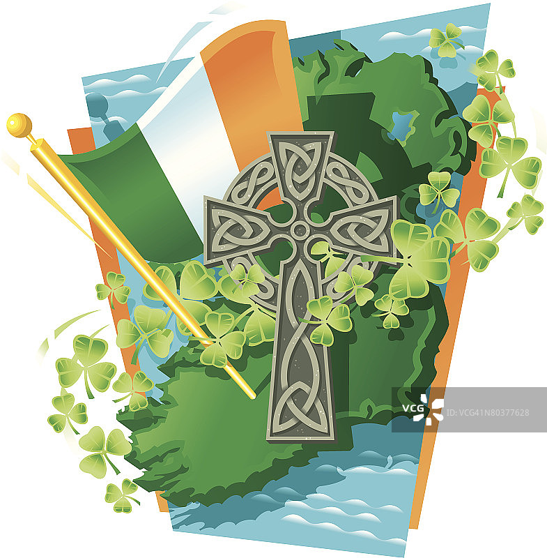 圣帕特里克节蒙太奇图片素材