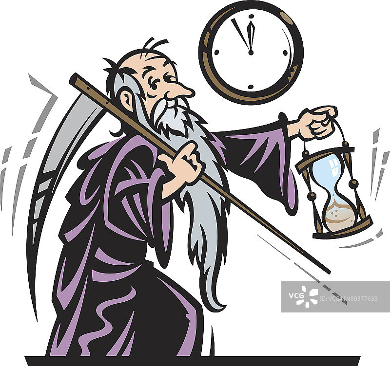拿着沙漏的时光老人，彩色图片素材