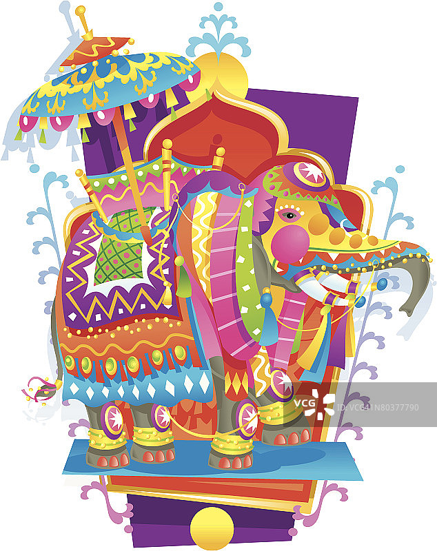 印度大象节和胡里节图片素材