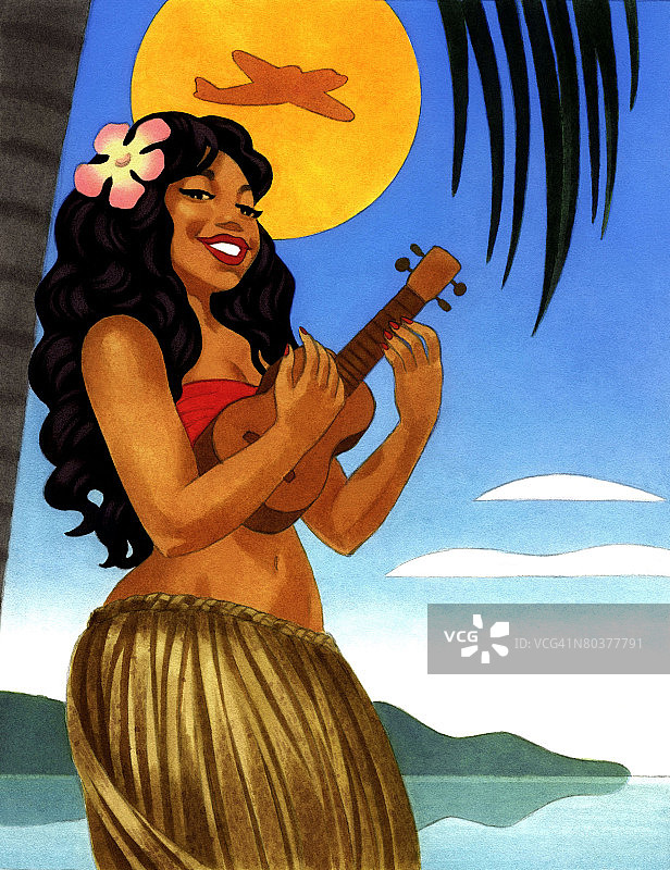 跳草裙舞的女人图片素材