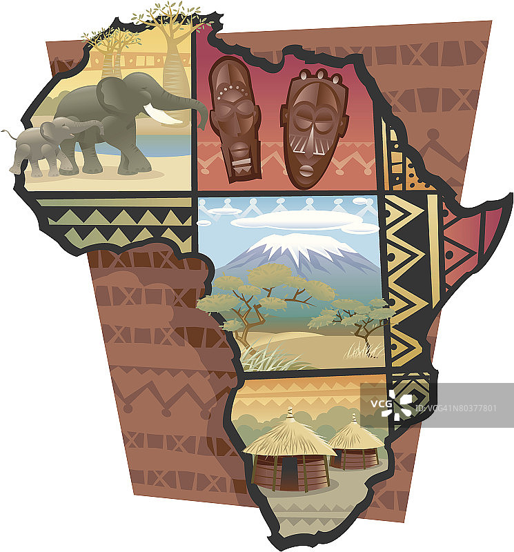 非洲蒙太奇图片素材