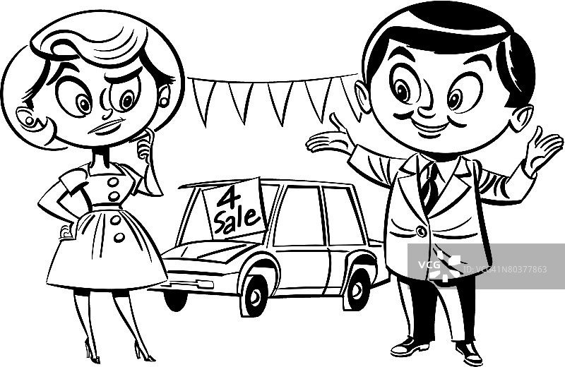 人们洽谈汽车价格，促销图片素材