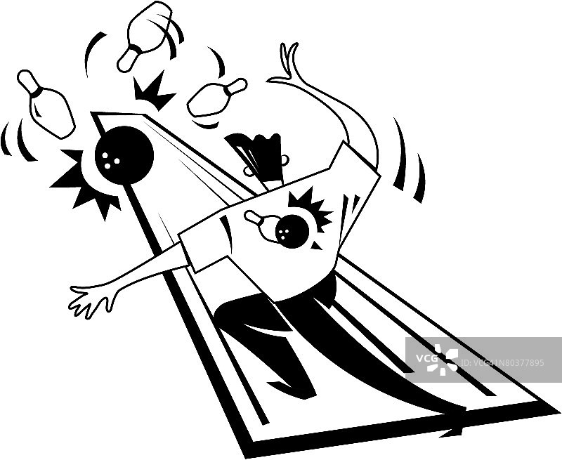 男人保龄球全中图片素材