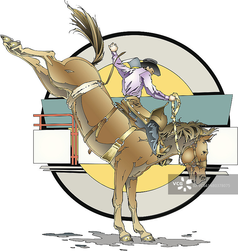 男人在竞技表演中骑野马图片素材