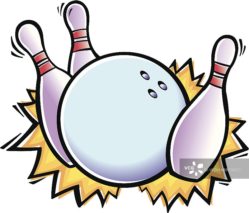 保龄球击打球瓶图片素材