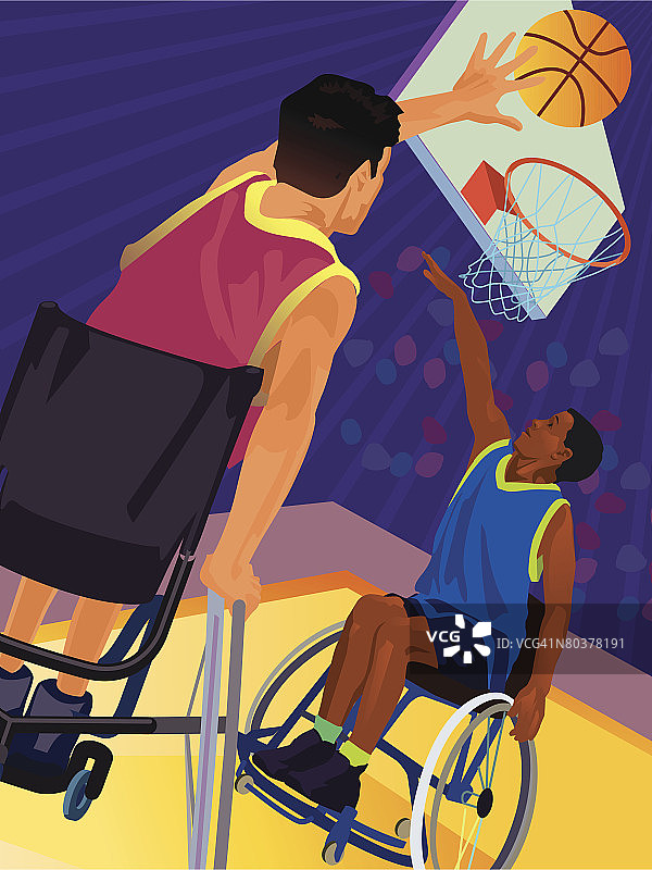坐轮椅打篮球的人们图片素材