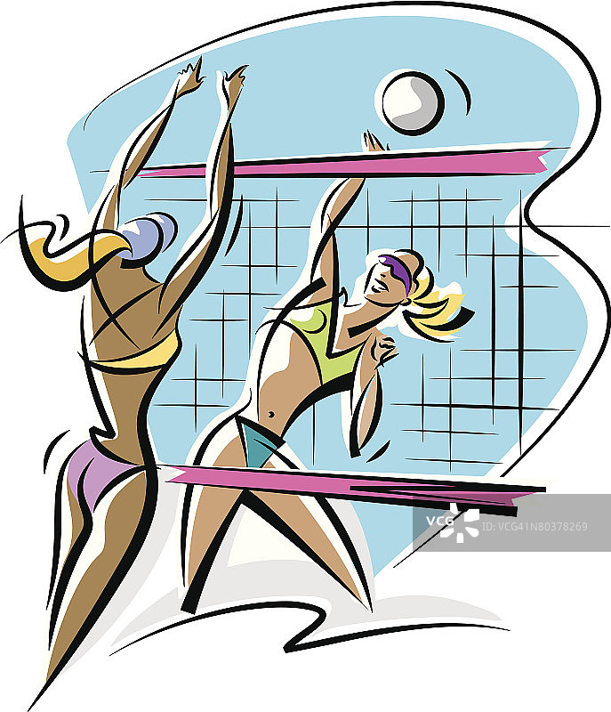 女孩们打排球图片素材