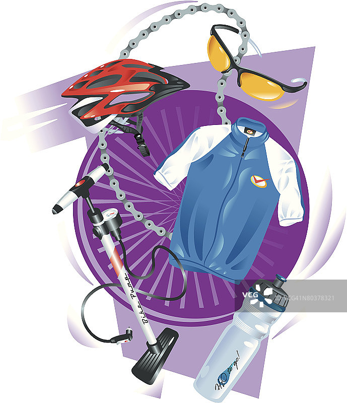 自行车物品蒙太奇图片素材