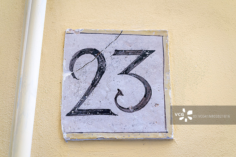 门牌号码标志“23”图片素材
