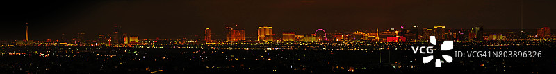 拉斯维加斯大道夜景全景图片素材