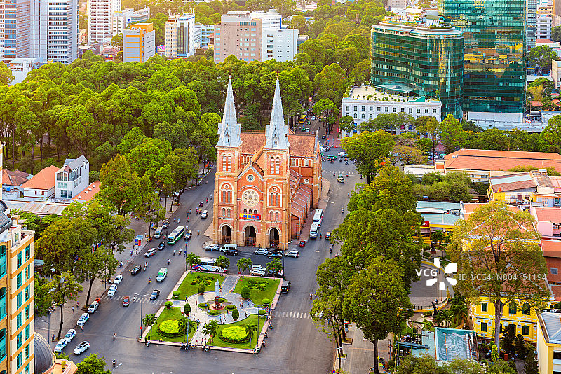 越南胡志明市圣母大教堂图片素材