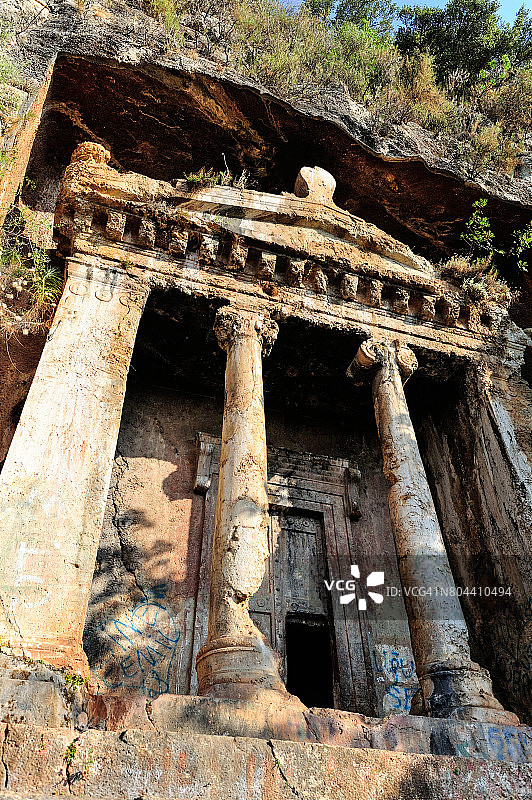 土耳其穆拉省费特希耶的阿明塔斯之墓图片素材