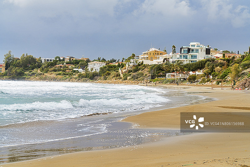 塞浦路斯帕福斯珊瑚湾海滩图片素材