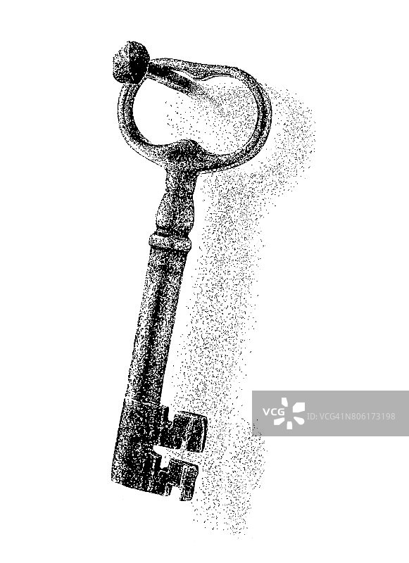 钉子上的旧钥匙图片素材