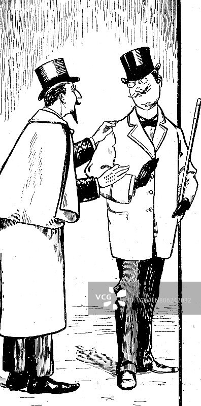 两个男人互相交谈，白色背景抠图图片素材