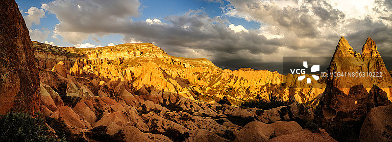土耳其卡帕多奇亚玫瑰谷日落景色图片素材