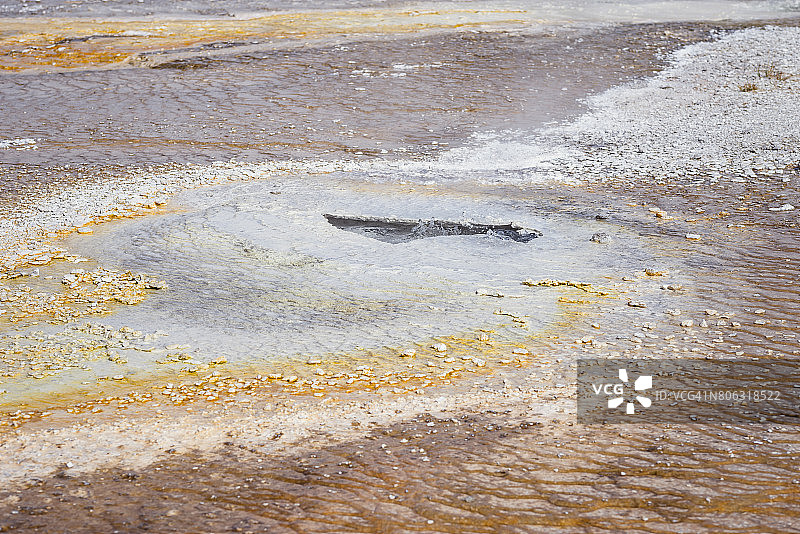 老忠实间歇泉盆地的彩色池图片素材