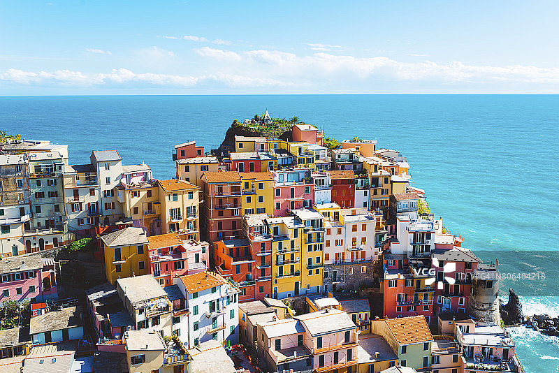 意大利五渔村马纳罗拉村的迷人景色图片素材