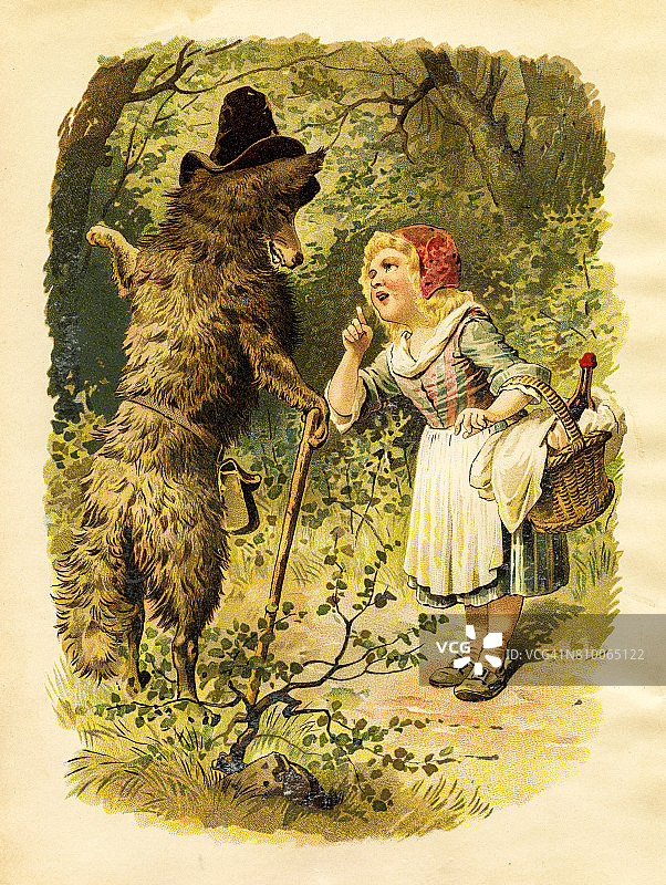 小红帽童话故事，1863年图片素材