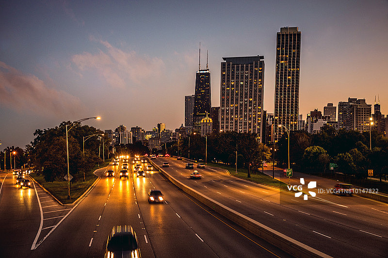 芝加哥高速公路交通图片素材