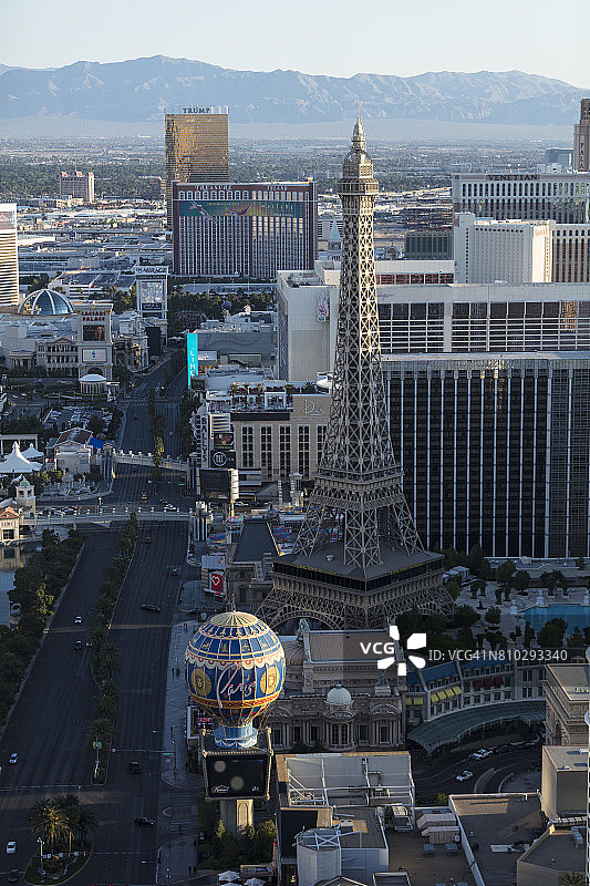 拉斯维加斯大道向北白天航拍照片图片素材