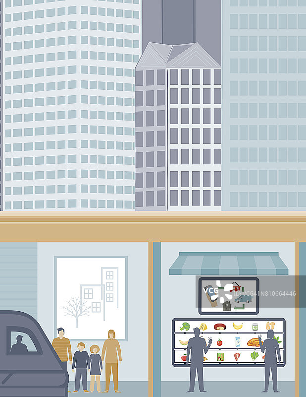 候车时使用智能科技订购食品杂货图片素材