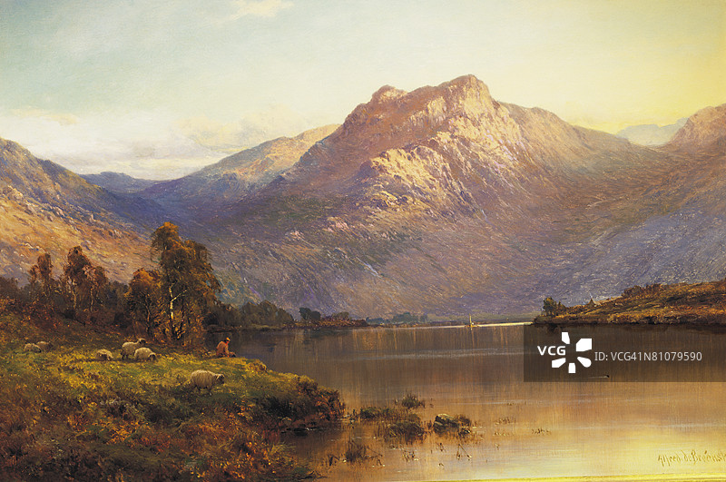 苏格兰本莫尔的日落景色图片素材