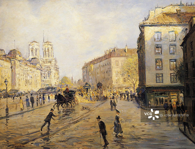 巴黎，法国，格朗德·奥古斯丁码头图片素材