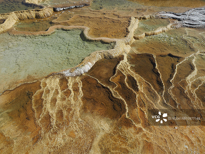 黄石国家公园猛犸温泉石灰华池图片素材