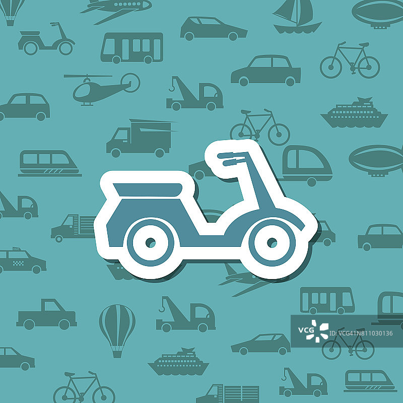 图案背景的交通工具图标贴纸图片素材