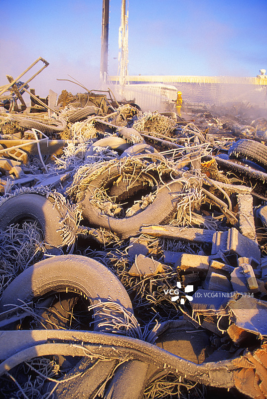 垃圾场的特写镜头图片素材