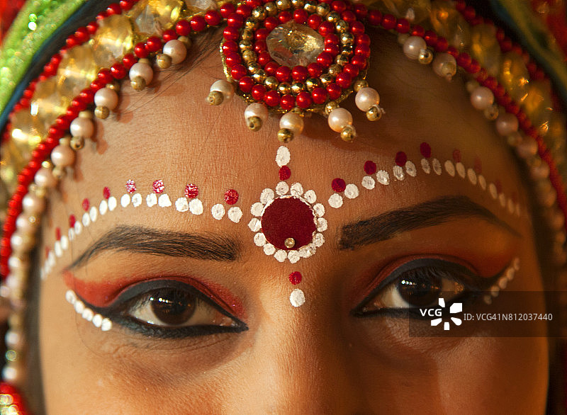 可爱的印度女士特写图片素材