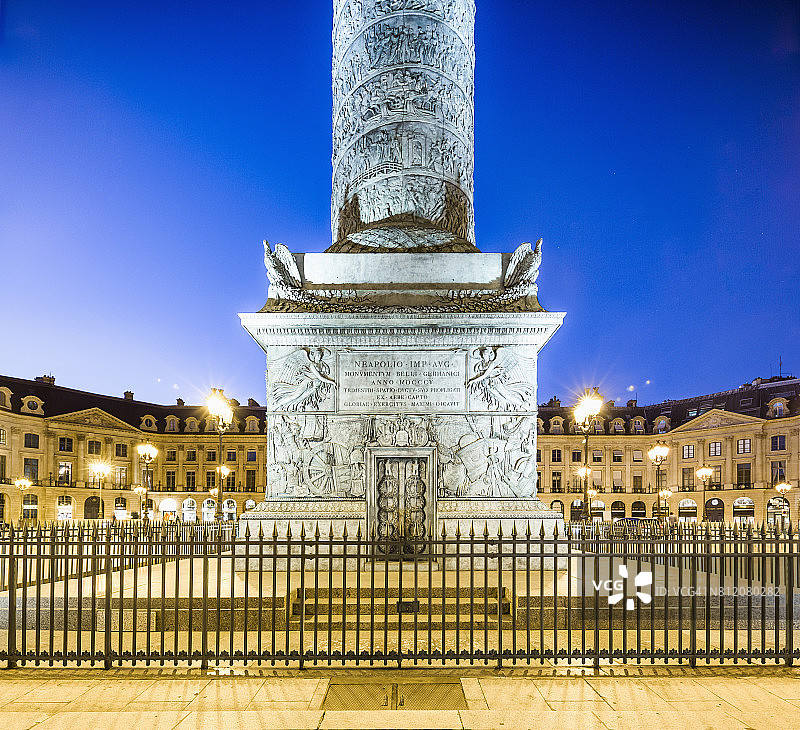 旺多姆广场，旺多姆圆柱的细节图片素材