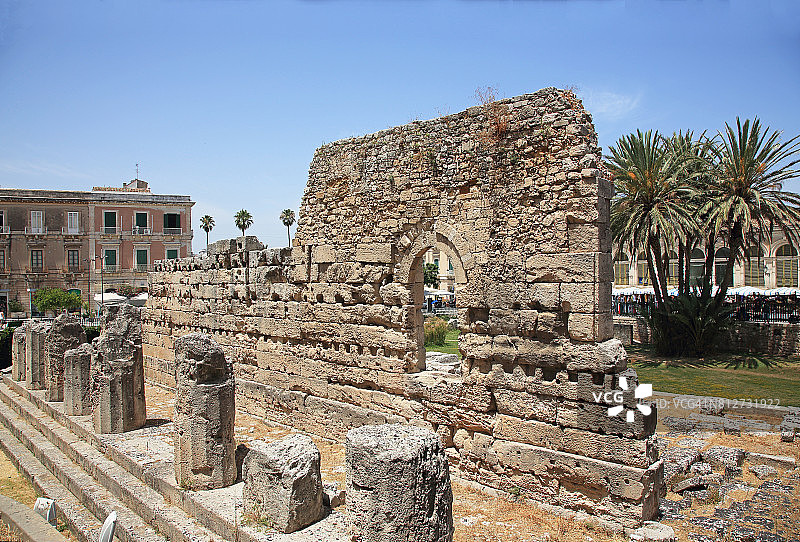 公元前6世纪锡拉丘兹西西里岛的多立克式阿波罗神庙图片素材