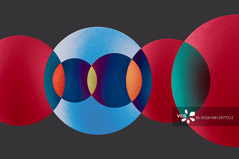 重叠的彩色圆圈图片素材