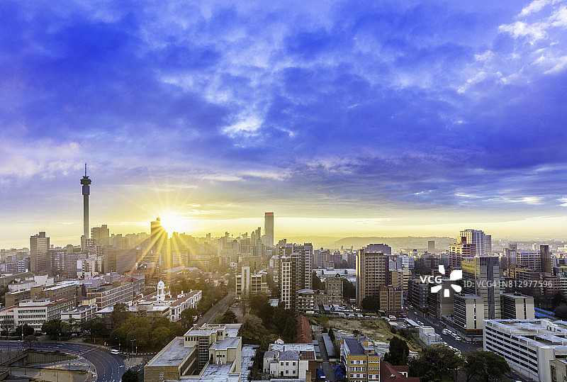 约翰内斯堡日出城市风光图片素材