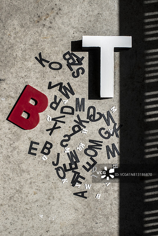 排版组合中不同大小的字母图片素材