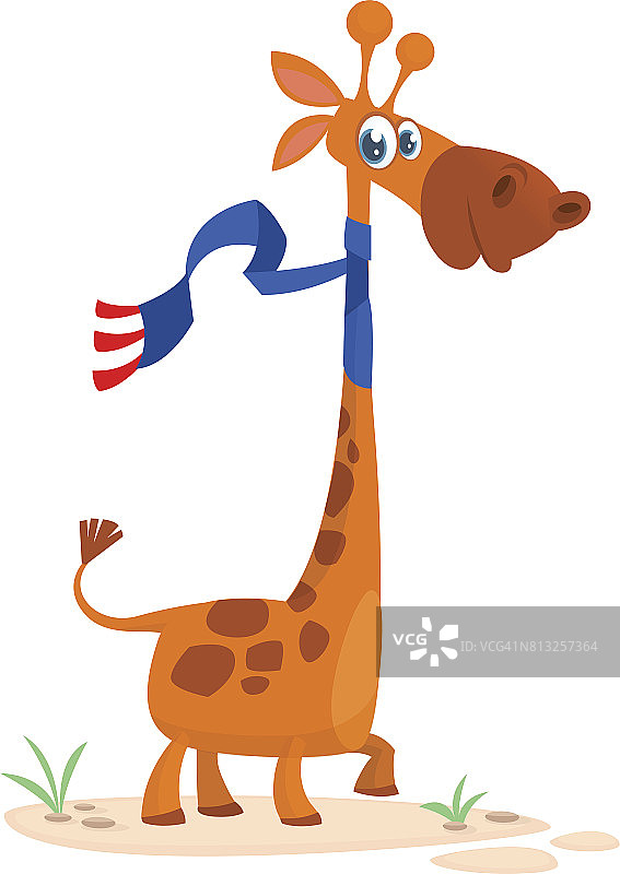 卡通可爱长颈鹿矢量插画图片素材