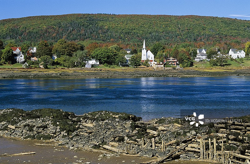 加拿大新斯科舍省安纳波利斯皇家镇的安纳波利斯河图片素材