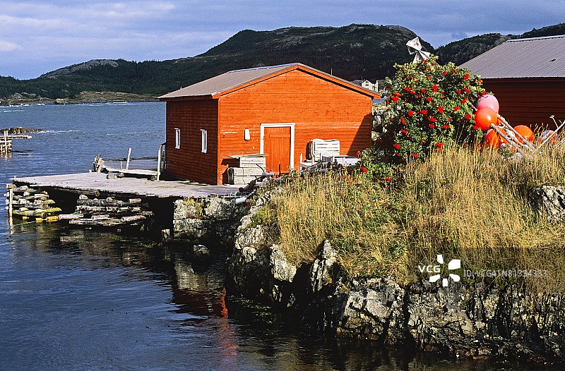 加拿大纽芬兰省塞尔维奇的船屋图片素材
